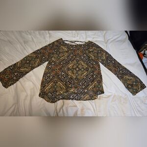 Mind Code Black Graphic Blouse